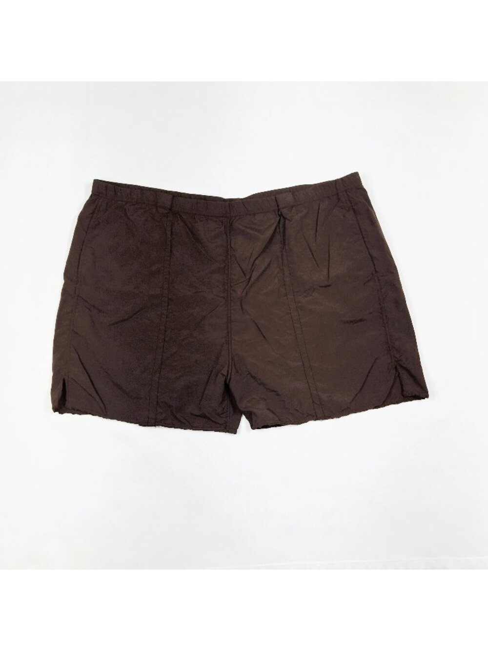 Womens Vintage 90s Style Plus 3XL Brown Swim Shorts Built-In Swim Brief